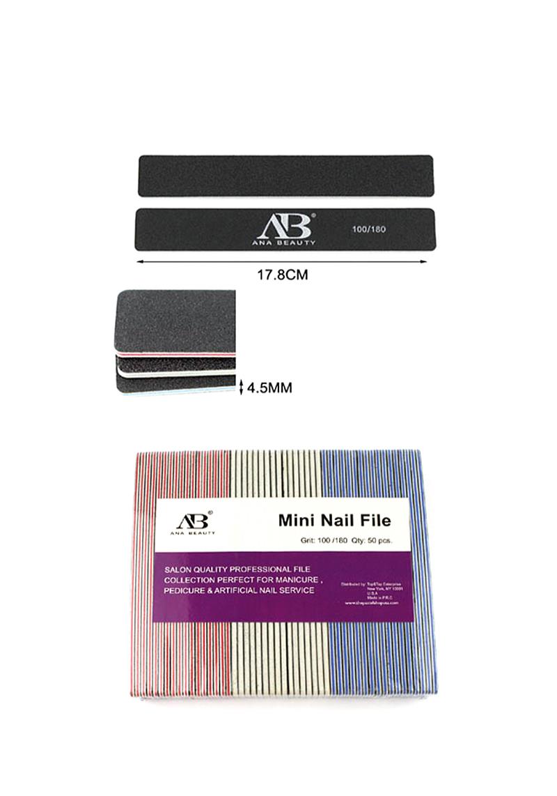 SQUARE SHAPED MINI 100/180 NAIL FILE 50 PCS SET