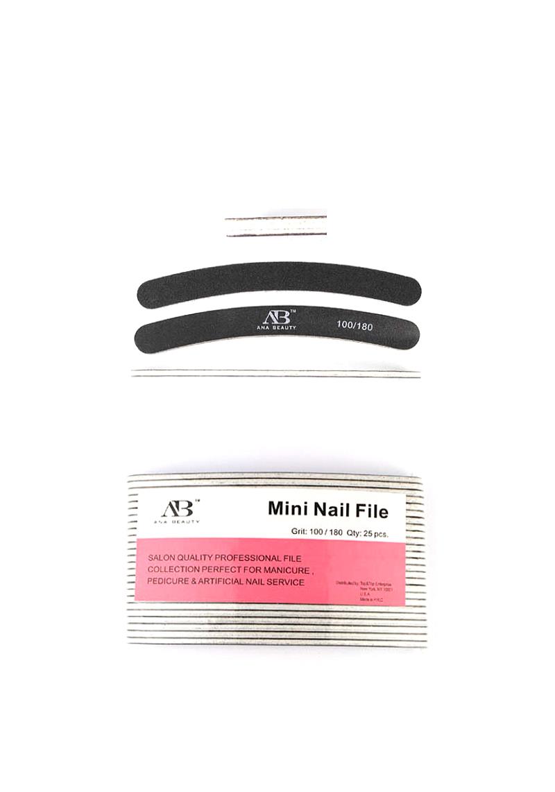 MINI CURVED 100/180 NAIL FILE 25 PCS SET