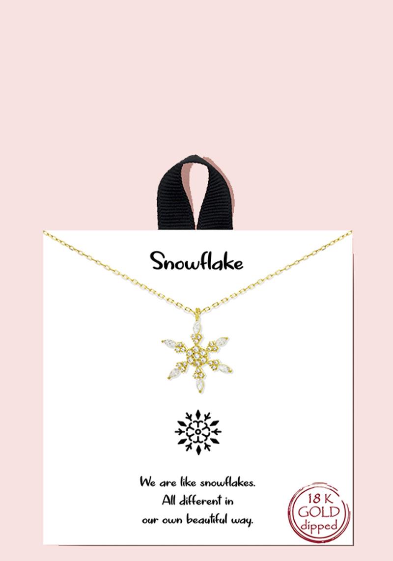 18K GOLD RHODIUM DIPPED SNOWFLAKE NECKLACE