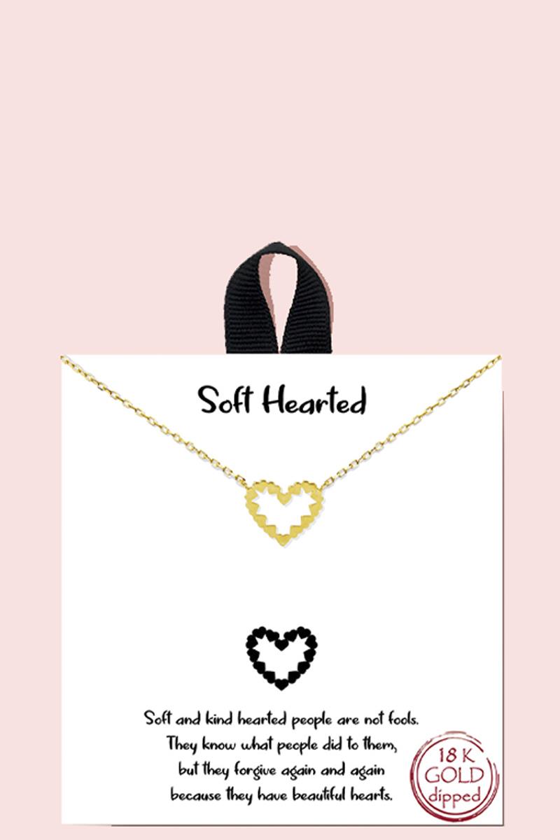 18K GOLD RHODIUM SOFT HEARTED NECKLACE