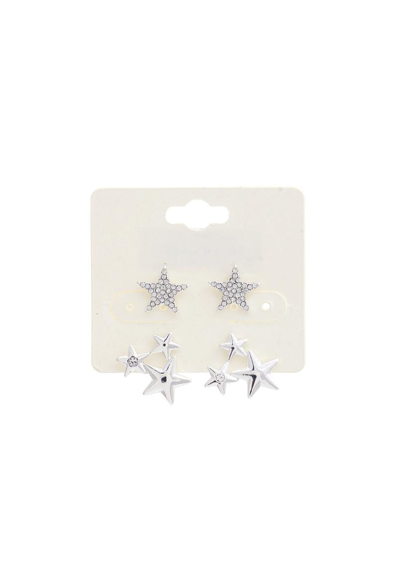 TRIPLE STAR EARRING SET