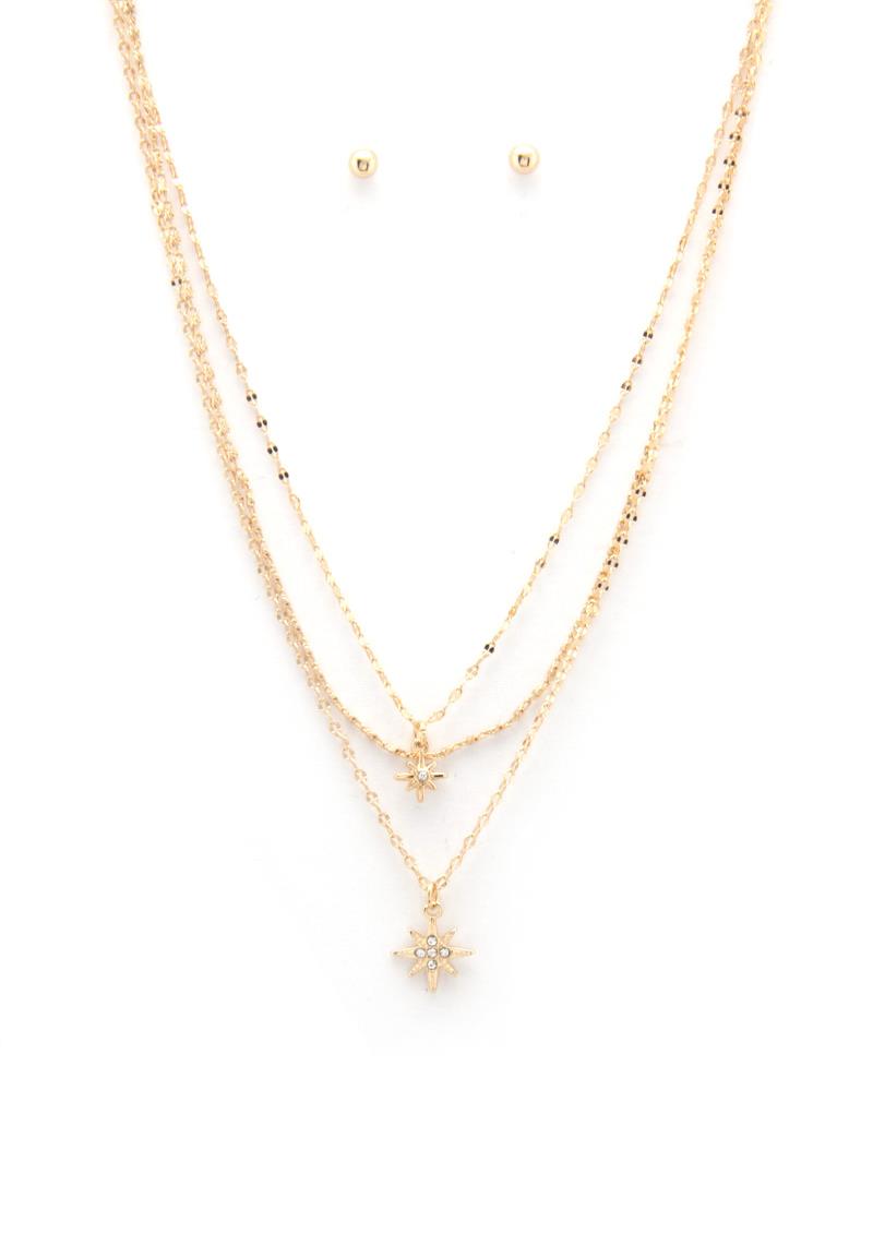 DAINTY NORTHERN STAR CHARM LAYERED NECKLACE