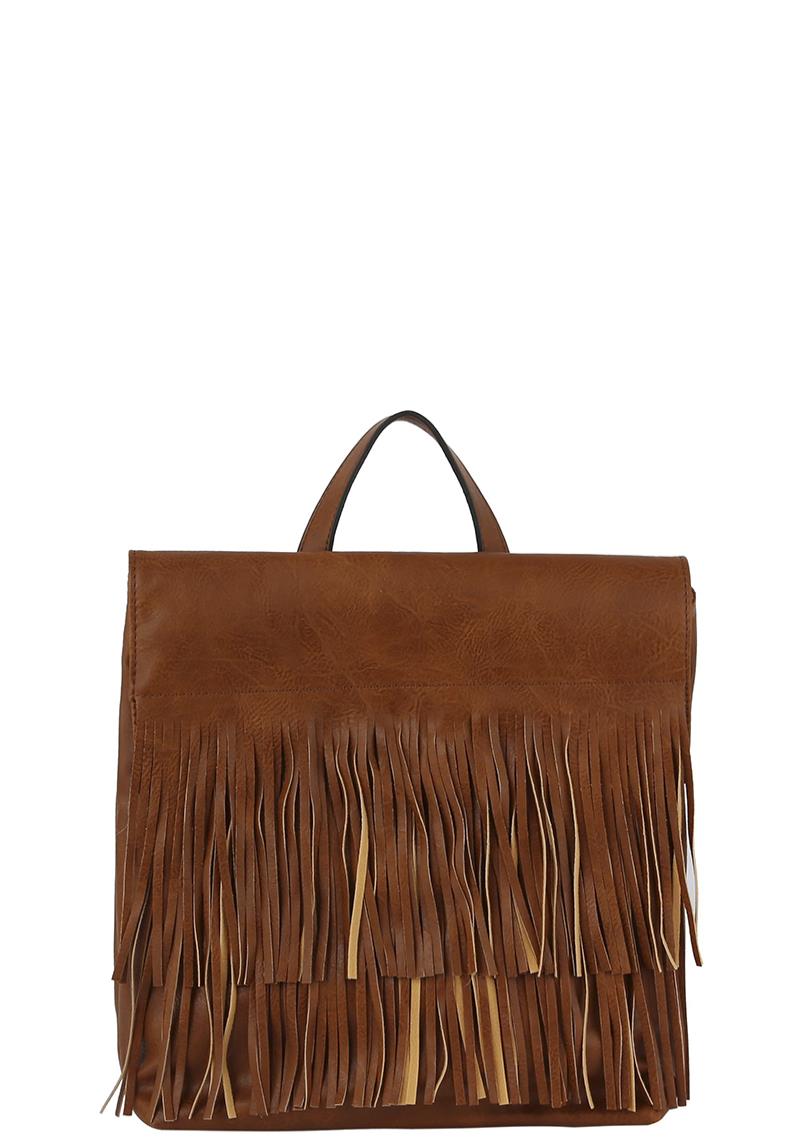 STYLISH FRINGE DESIGN HANDLE BACKPACK