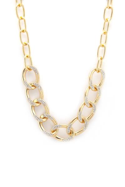 OVAL LINK RHINESTONE NECKLACE