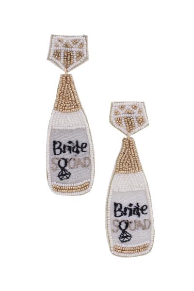 SEED BEAD BRIDE SQUAD EARRING