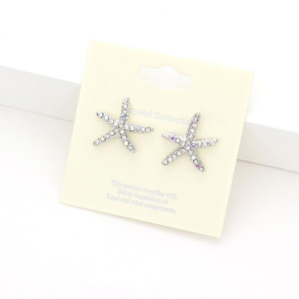 RHINESTONE STARFISH EARRING