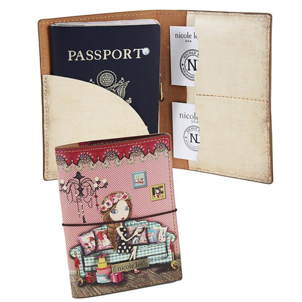 NICOLE LEE PRINTED PASSPORT CARD HOLDER WALLET