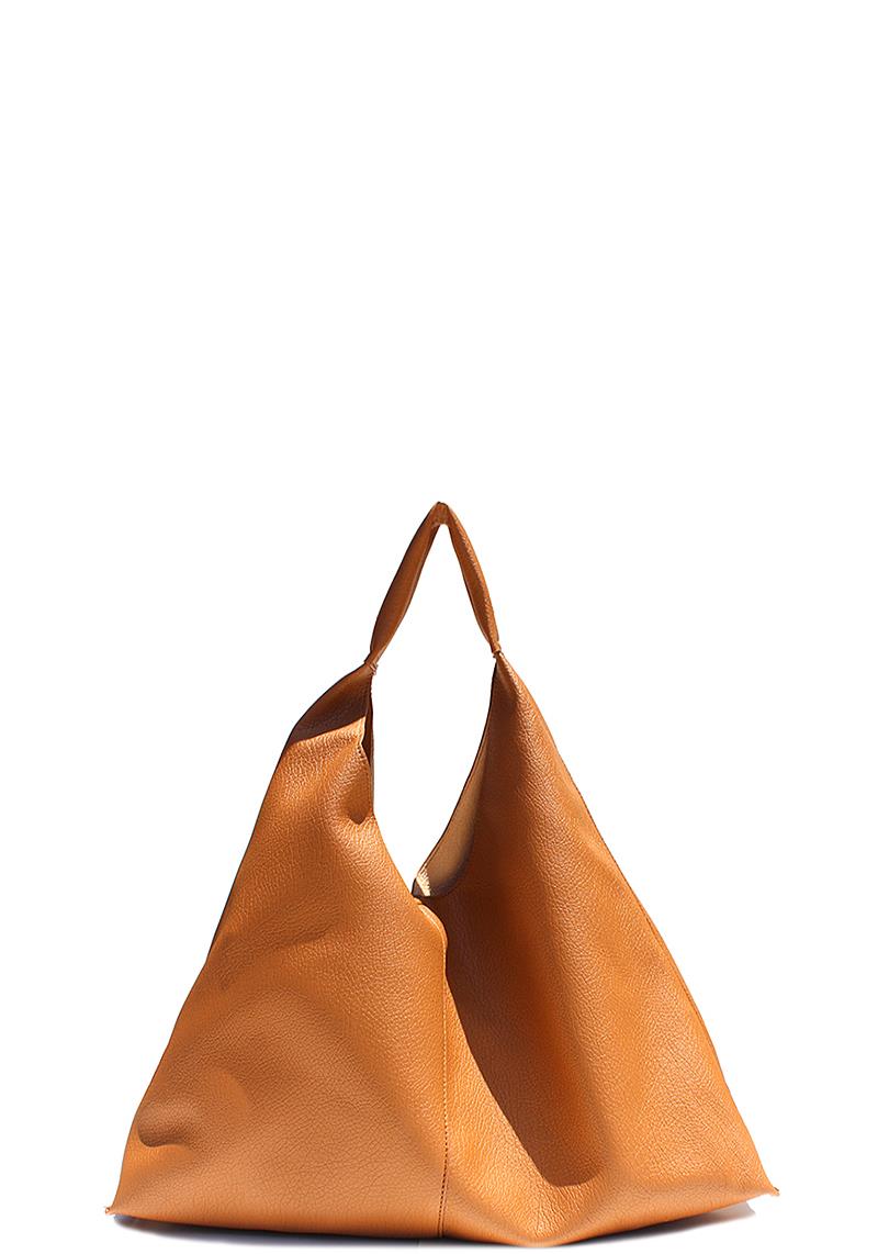 SYTLISH LOOSE TRIANGLE PLAIN HANDLE HOBO TOTE BAG