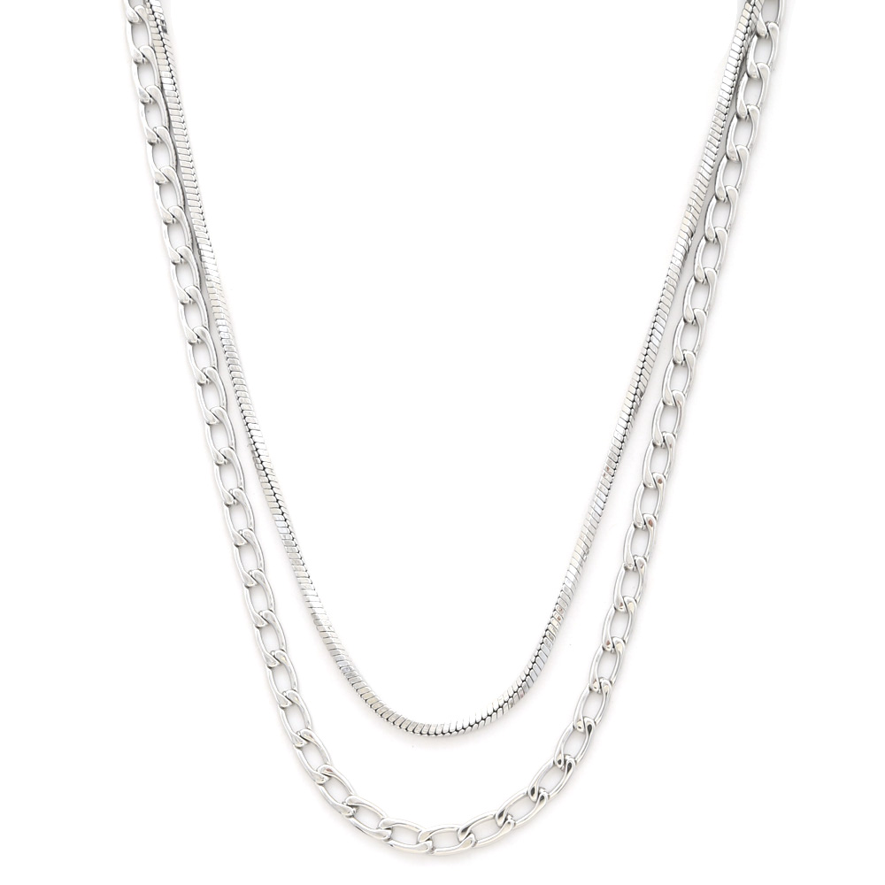 SODAJO ROPE CURB LINK LAYERED NECKLACE