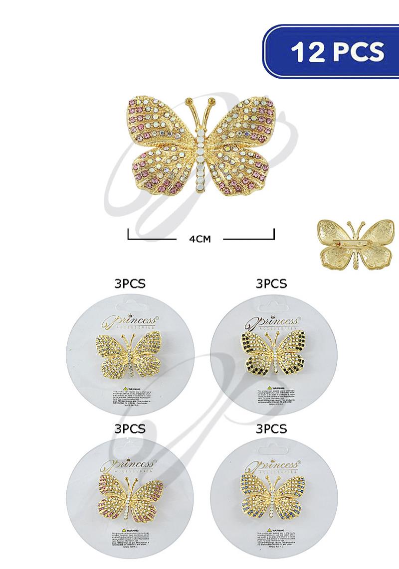 FASHION BUTTERFLY BROOCH (12 UNITS)