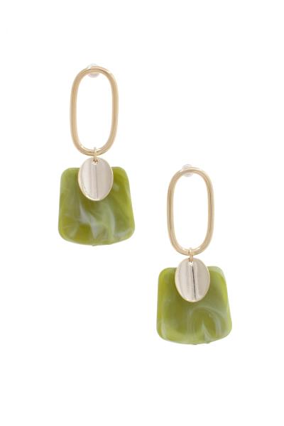 SODAJO SQUARE OVAL DANGLE EARRING