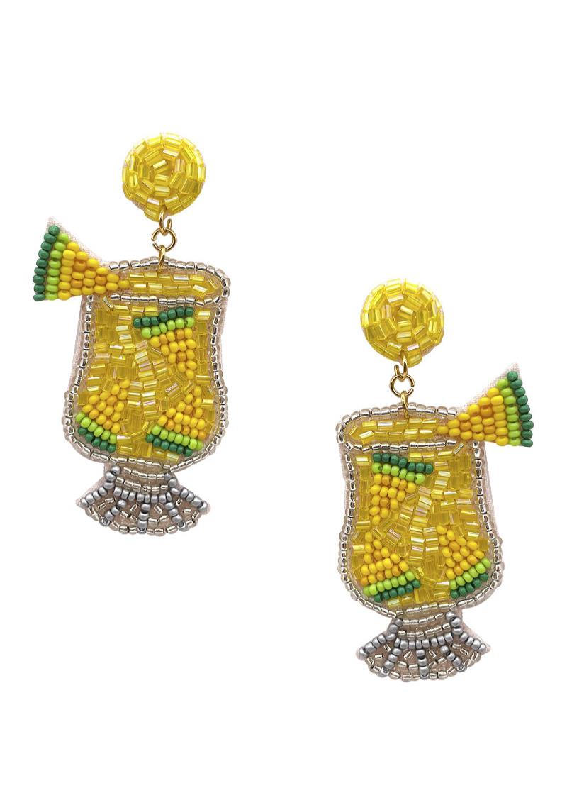 SEED BEAD FRUIT COCKTAIL DANGLE EARRING
