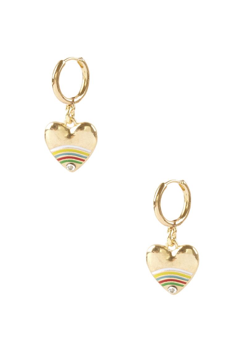 HEART DANGLE HUGGIE EARRING