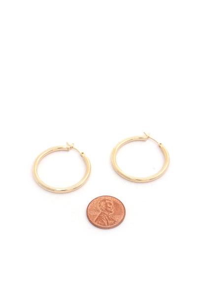 14K GOLD DIPPED SOLID HOOP EARRING