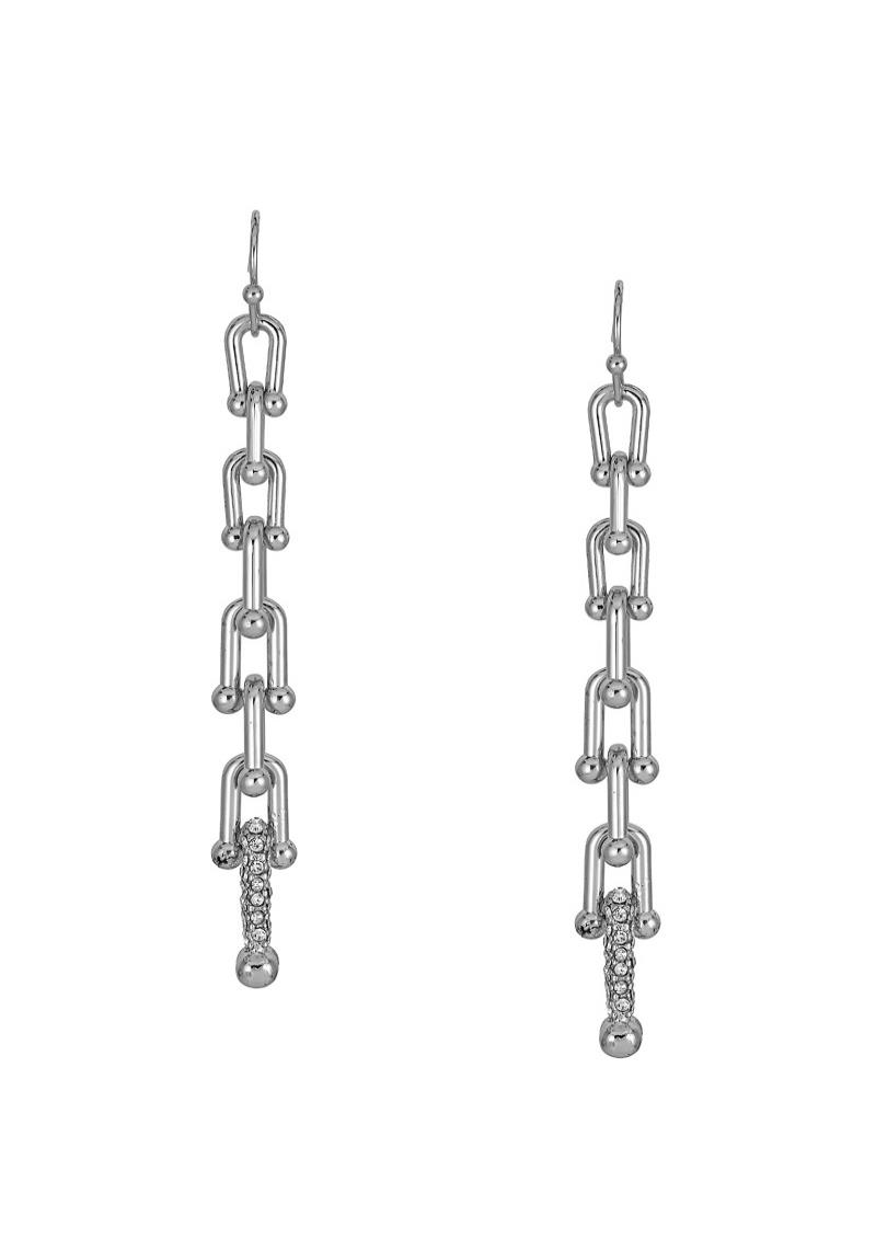 METAL U CHAIN DROP EARRING