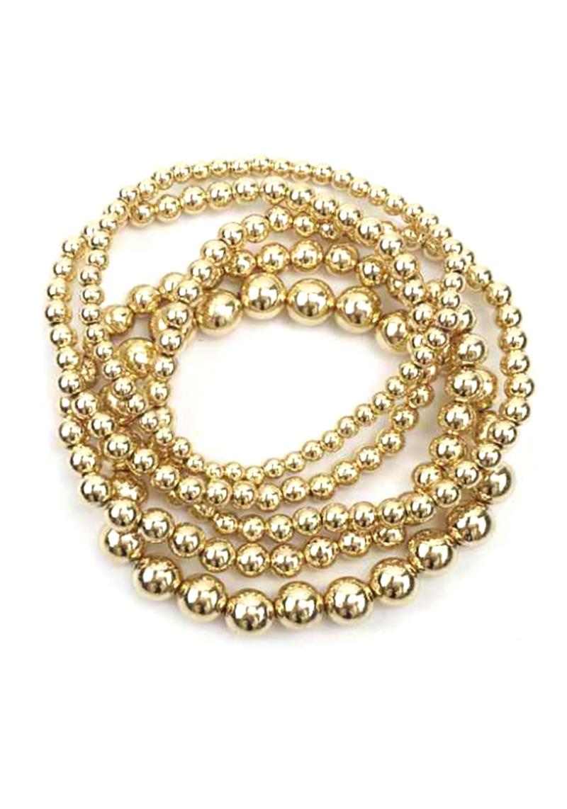 METAL BALL BEAD STRETCH MULTI BRACELETMETAL BALL BEAD STRETCH MULTI BRACELET