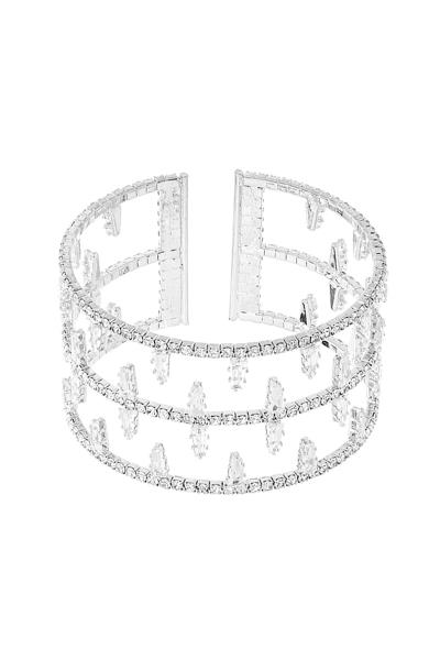 CRYSTAL RHINESTONE DESIGN OPEN BRACELET