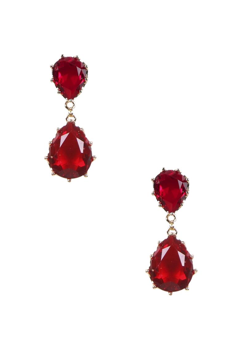 DOUBLE TEARDROP COLOR DANGLE EARRING