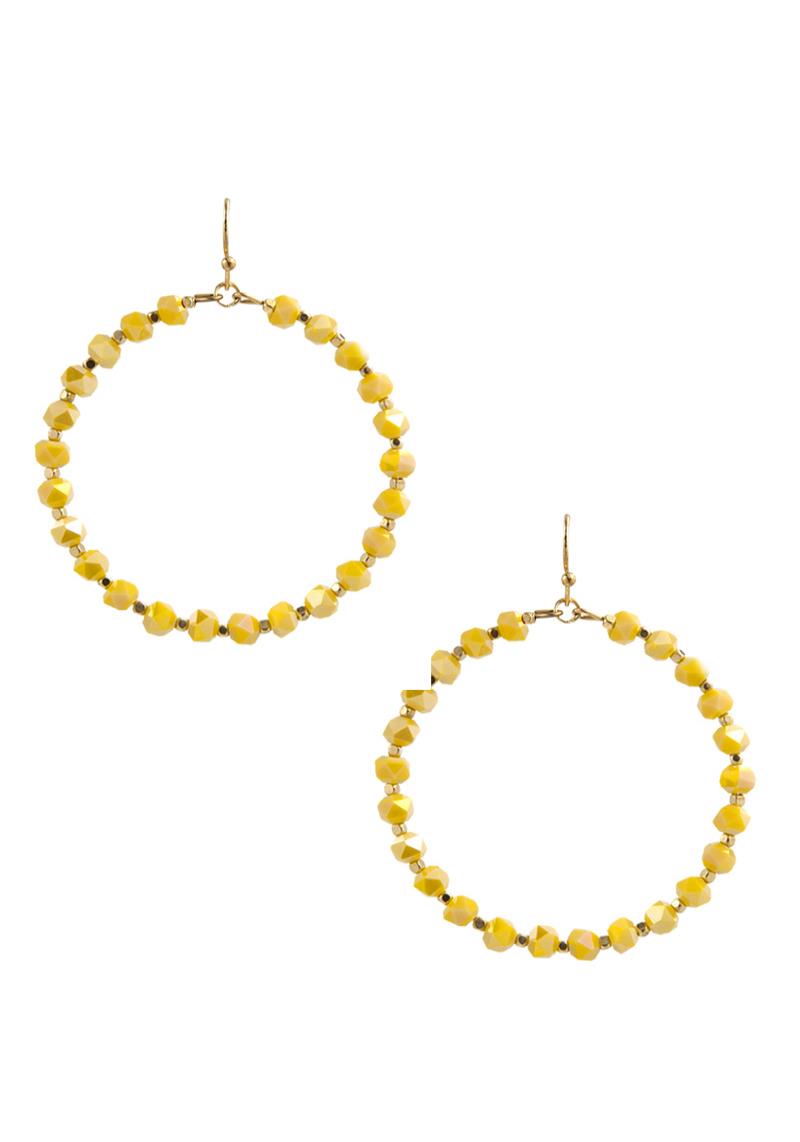 GLASS BEAD ROUND DANGLE EARRING