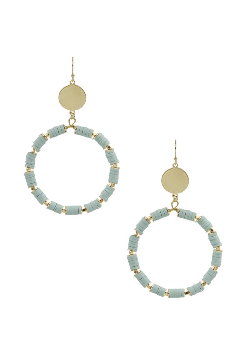 RUBBER DISC ROUND DANGLE EARRING