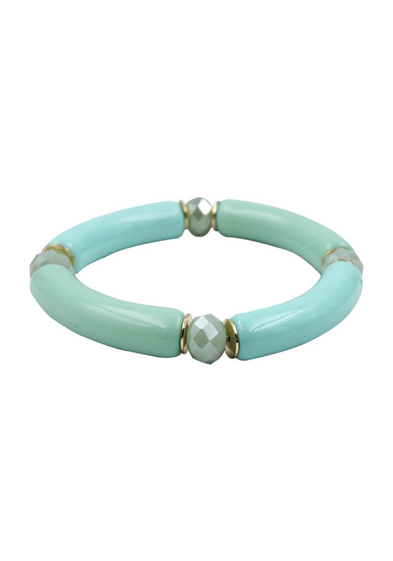 COLOR RESIN & GLASS STRETCH BRACELET