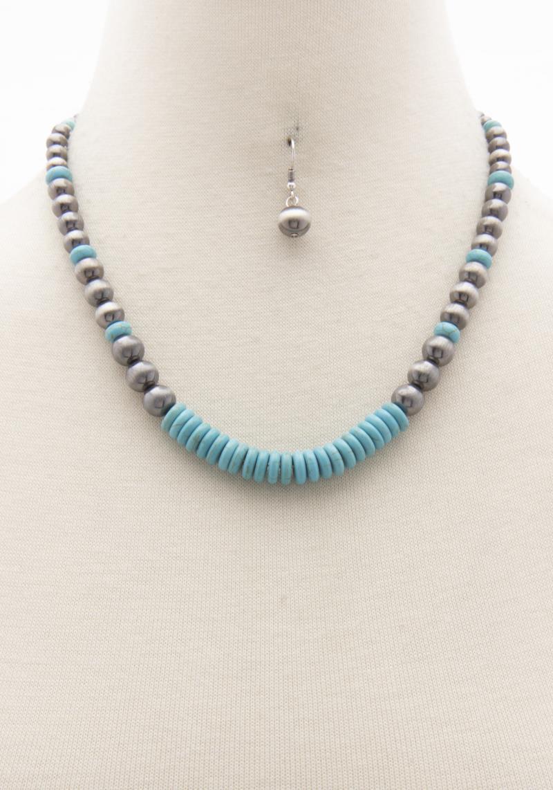 DISC BEADED NECKLACE