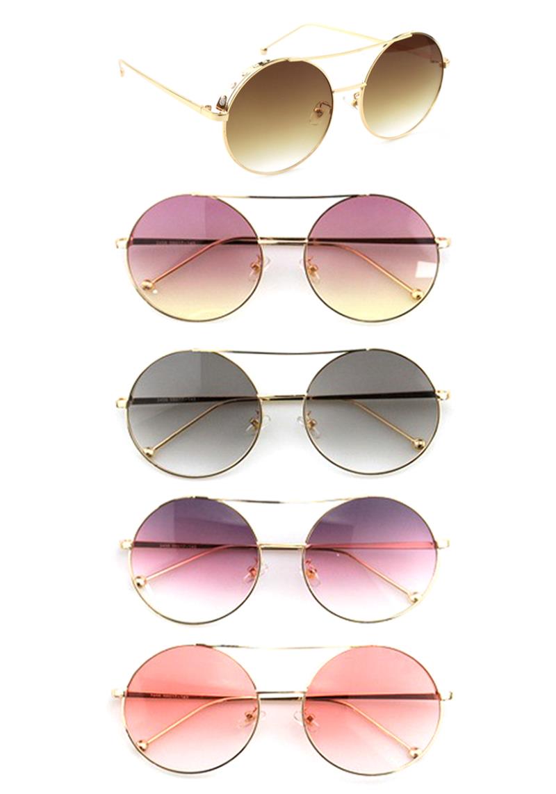 FASHION COLOR ROUND SUNGLASSES 1DZ
