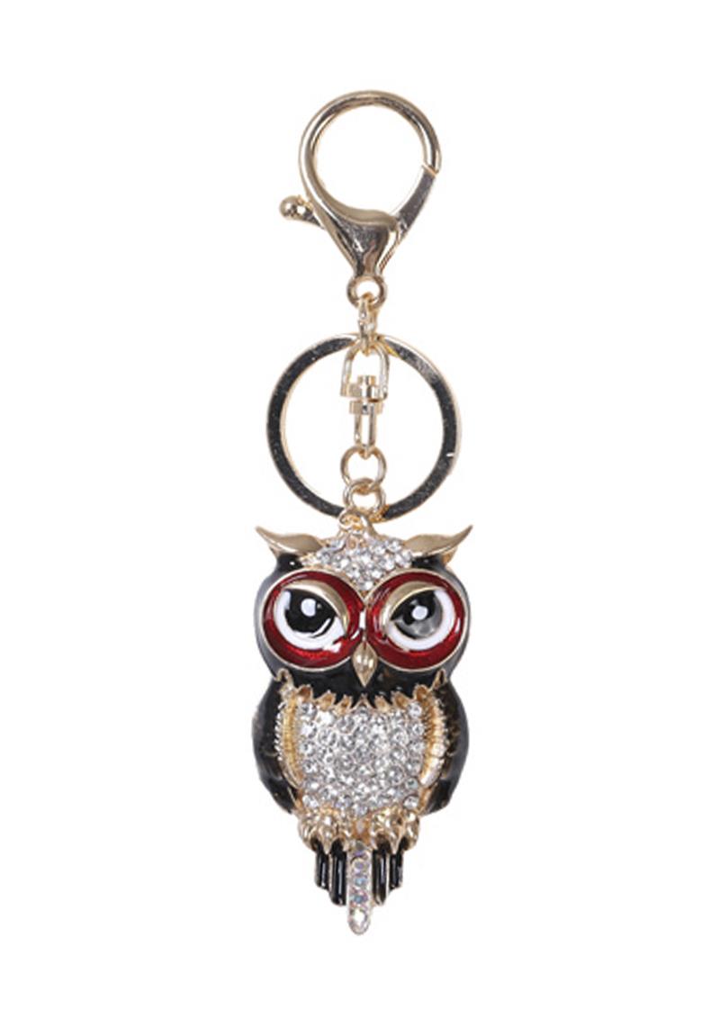RHINESTONE OWL KEYCHAIN