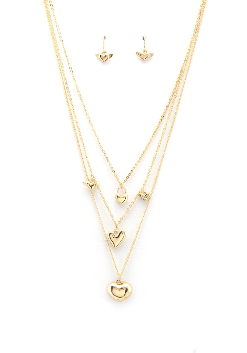 HEART CHARM LAYERED NECKLACE