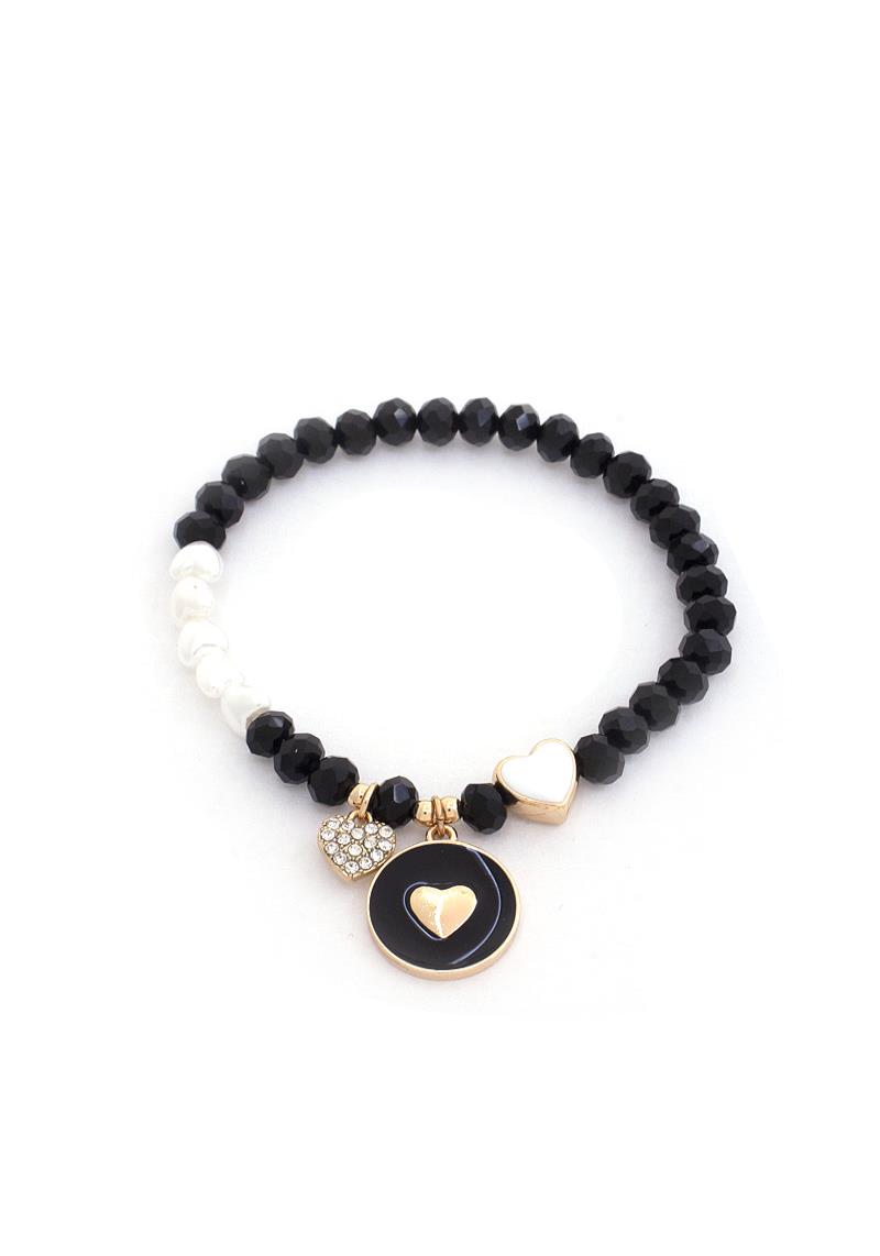 HEART COIN BEADED BRACELET