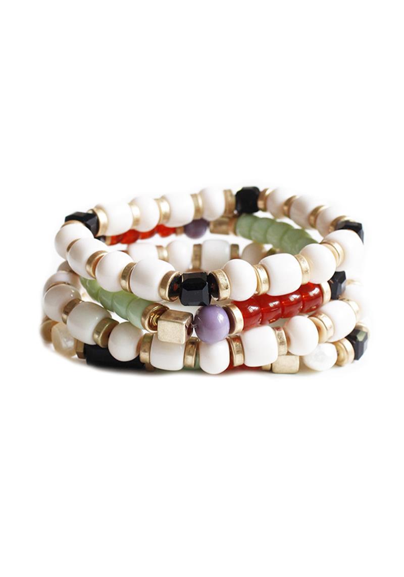 MULTI BEAD STRETCH BRACELET SET