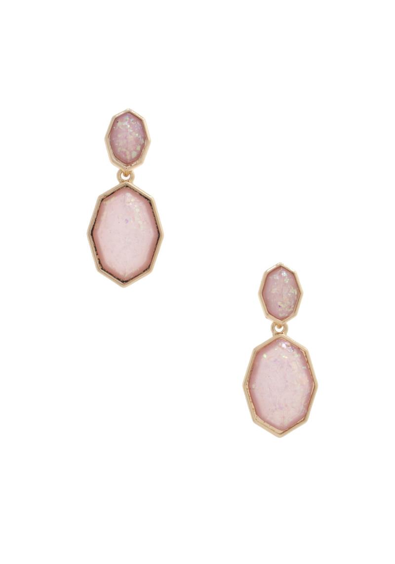 DOUBLE IRIDESCENT SHAPE DANGLE EARRING