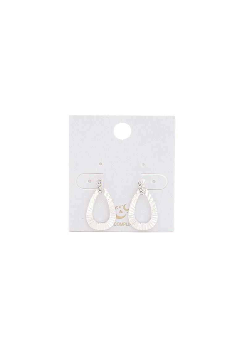 LINED TEARDROP METAL EARRING