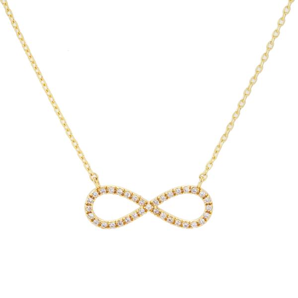 GOLD DIPPED INFINITY BOW CHARM NECKLACE