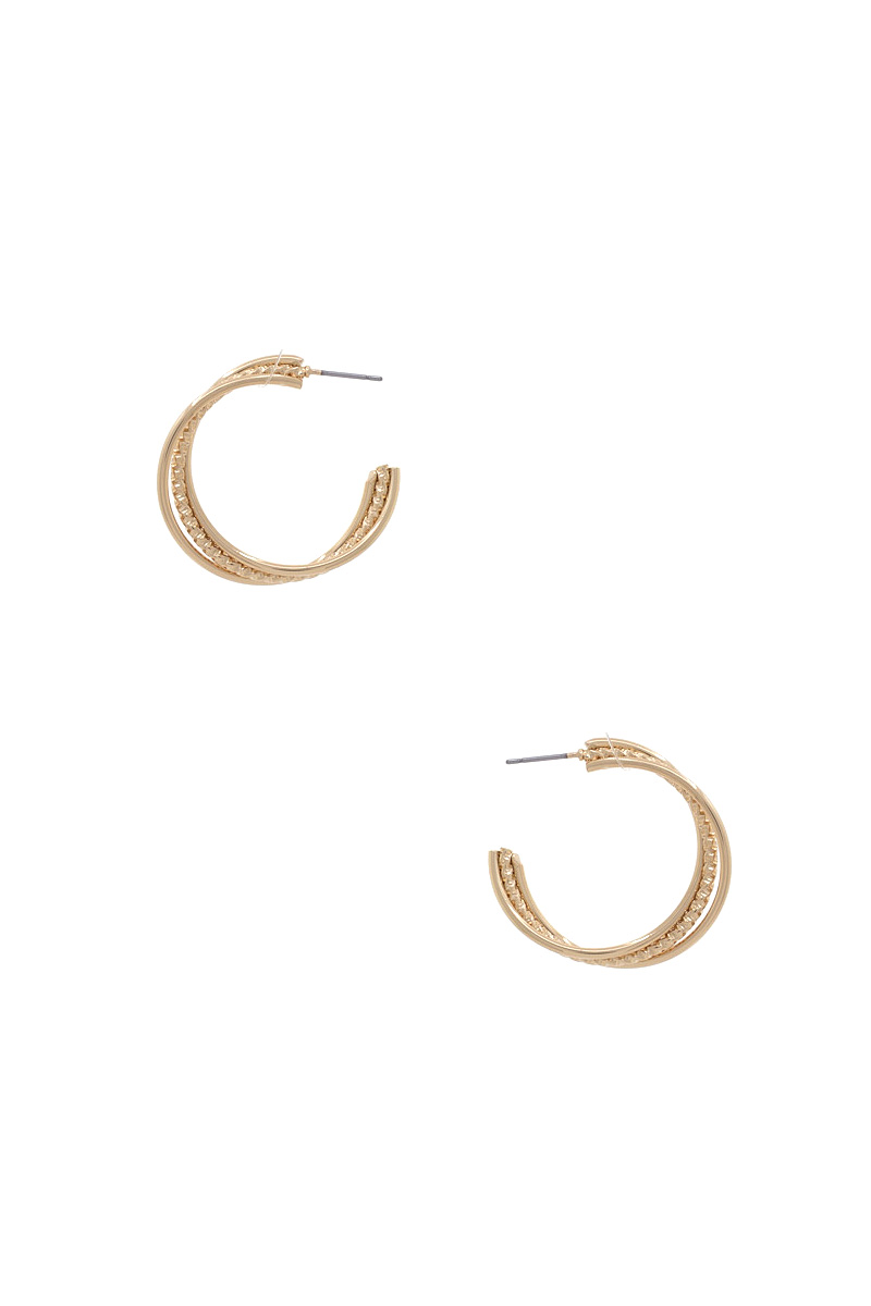 TWISTED SOLID OPEN CIRCLE EARRING