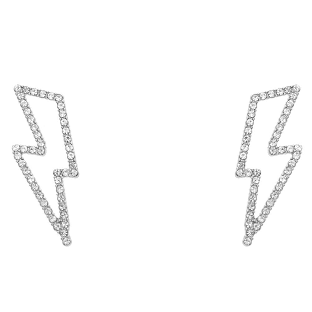 LIGHTNING BOLT RHINESTONE DANGLE EARRING