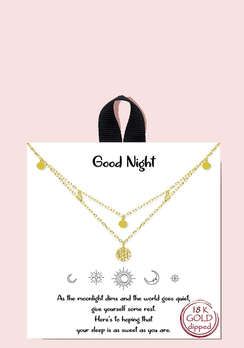 18K GOLD RHODIUM DIPPED GOOD NIGHT NECKLACE