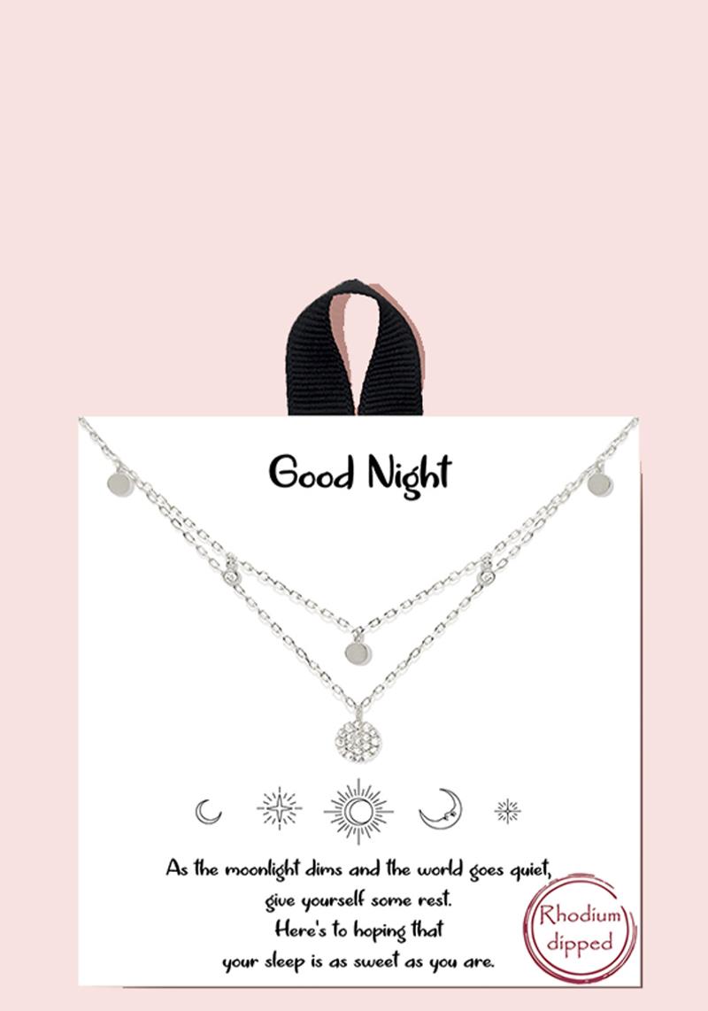 18K GOLD RHODIUM DIPPED GOOD NIGHT NECKLACE