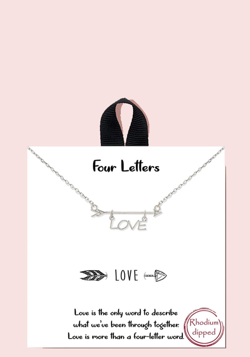 18K GOLD RHODIUM DIPPED FOUR LETTERS NECKLACE