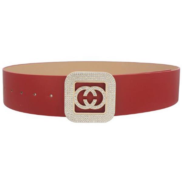 PLUS SIZE RHINESTONE PAVE BOXED BUCKLE BELT