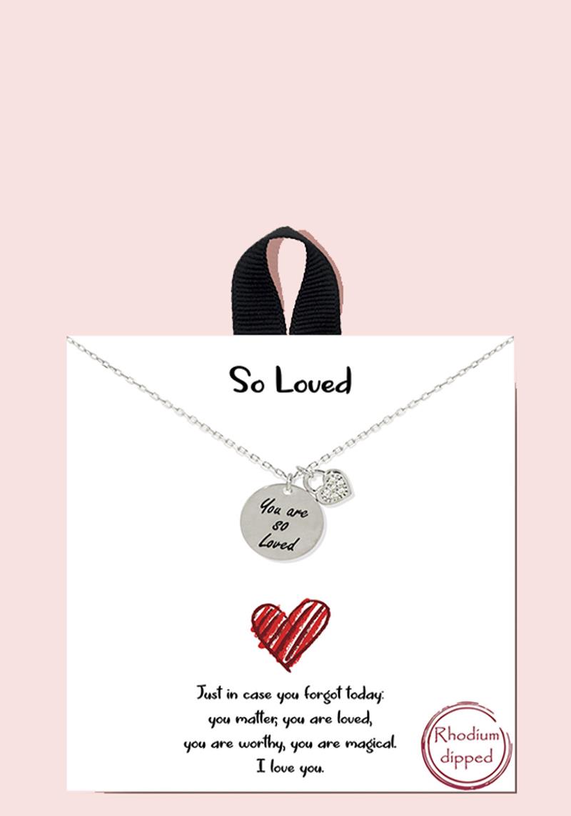 18K GOLD RHODIUM DIPPED SO LOVED PENDANT NECKLACE