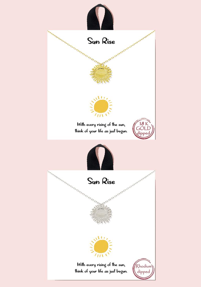 18K GOLD RHODIUM DIPPED SUN RISE NECKLACE