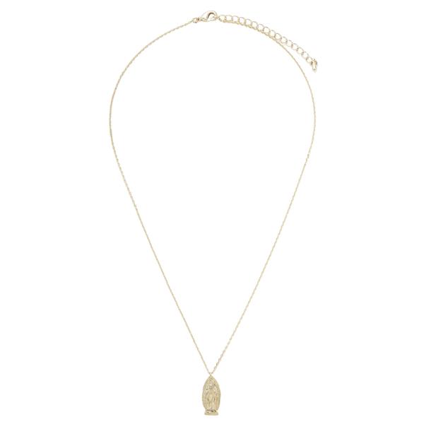 18K GOLD RHODIUM DIPPED MARY, OUR MOTHER NECKLACE