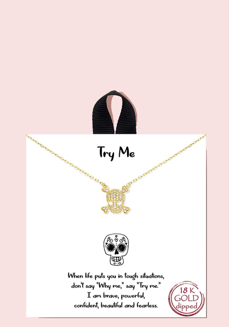 18K GOLD RHODIUM DIPPED TRY ME NECKLACE