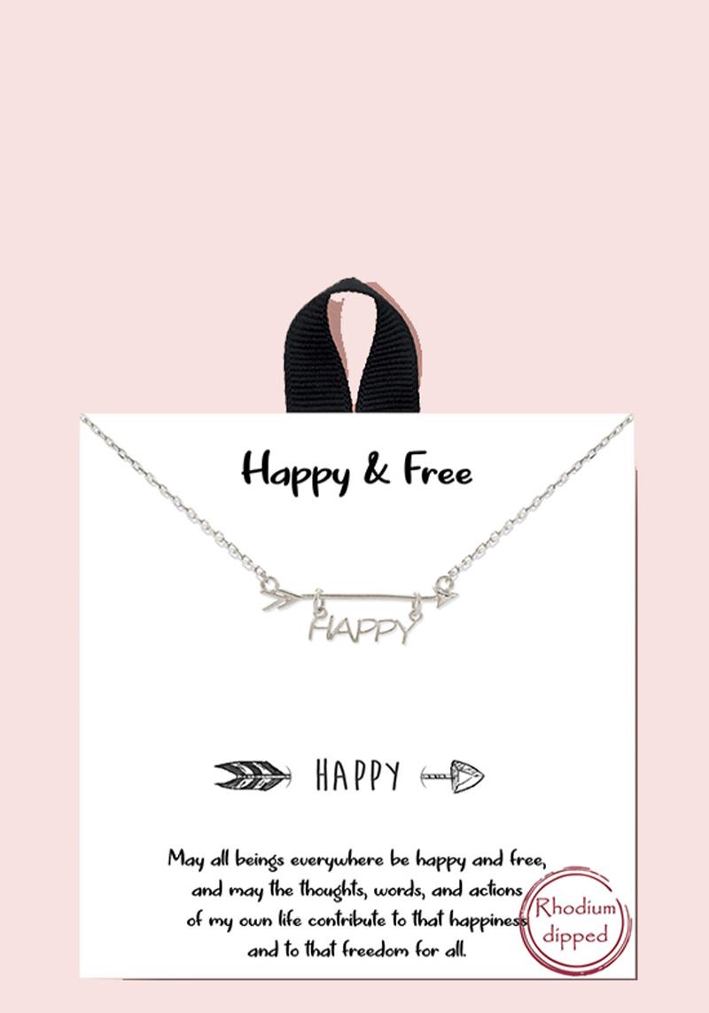 18K GOLD RHODIUM DIPPED HAPPY & FREE NECKLACE