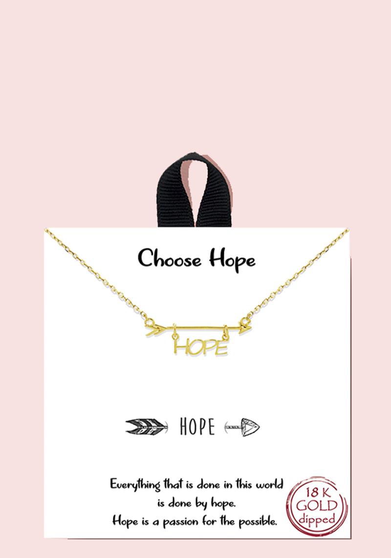 18K GOLD RHODIUM DIPPED CHOOSE HOPE NECKLACE