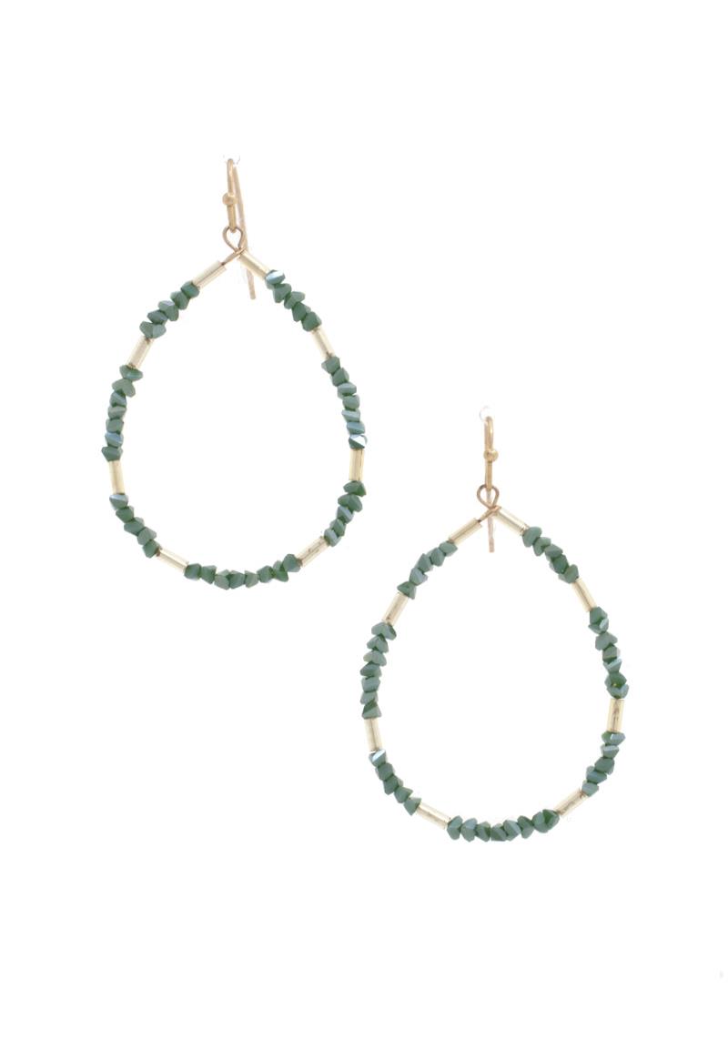 BEADED TEARDROP DANGLE EARRING