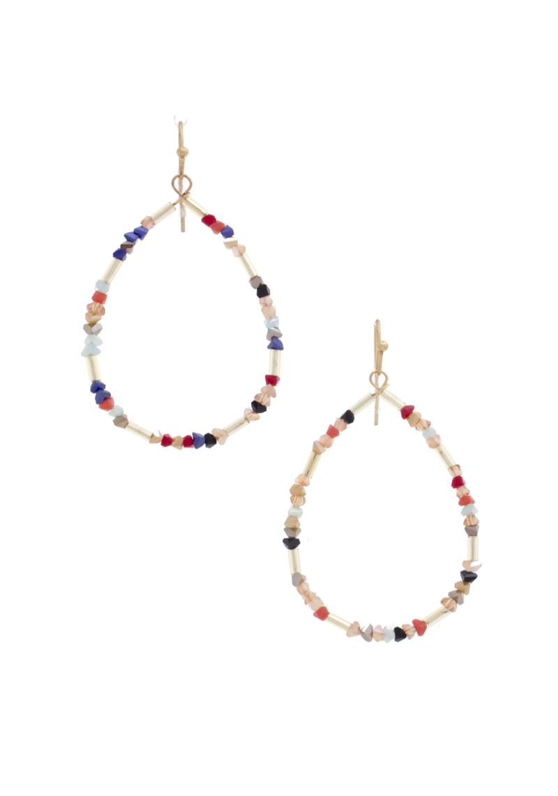 BEADED TEARDROP DANGLE EARRING