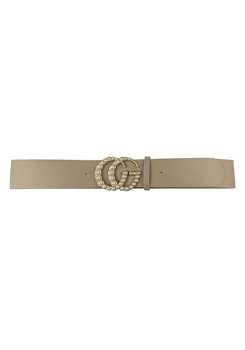 SMOOTH PEARL LETTER BELT