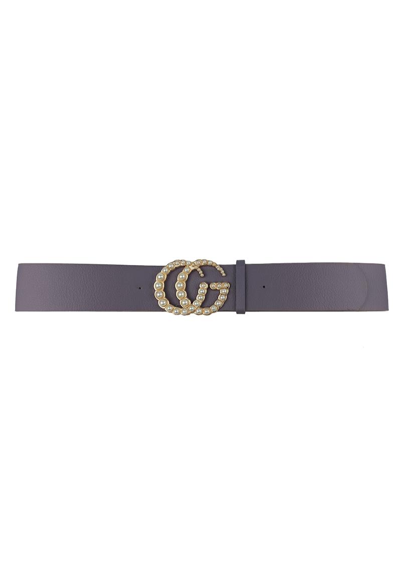 SMOOTH PEARL LETTER BELT
